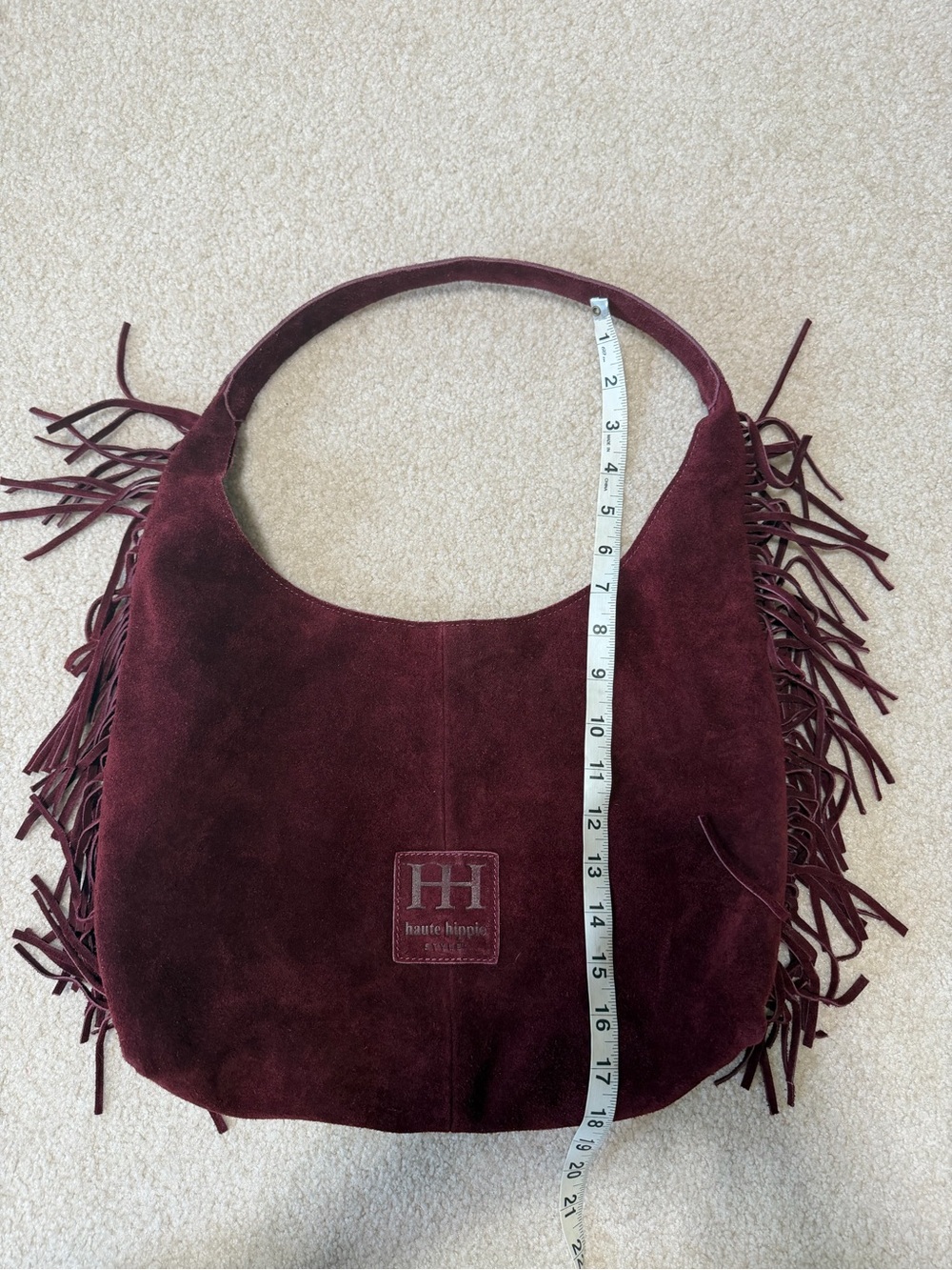 Haute Hippie Hobo Suede Fringe Shoulder Bag - Picture 8 of 9